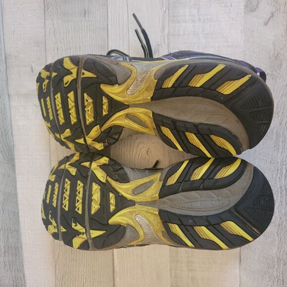 Asics Womens Gel Trail Running Shoes Size 8 Purple & Black With Yellow Accents - Picture 5 of 6
